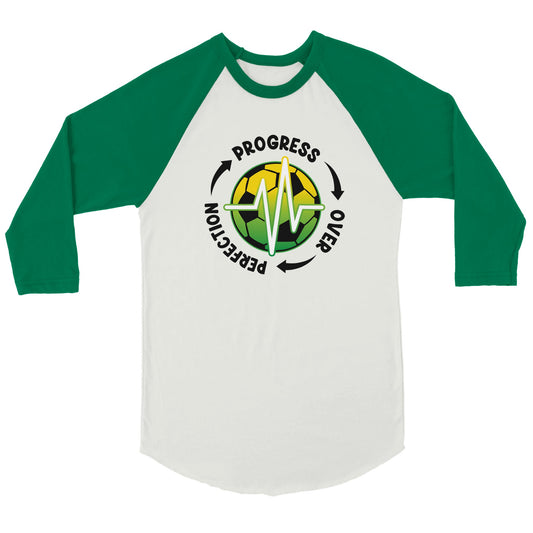 Progress Over Perfection 3/4 sleeve Raglan T-shirt