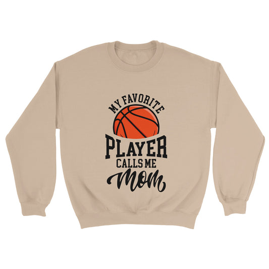 Favorite Player Basketball Mom  Crewneck Sweatshirt