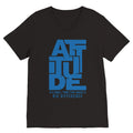 Attitude Unisex Black V-Neck T-shirt By Odels Sports Life