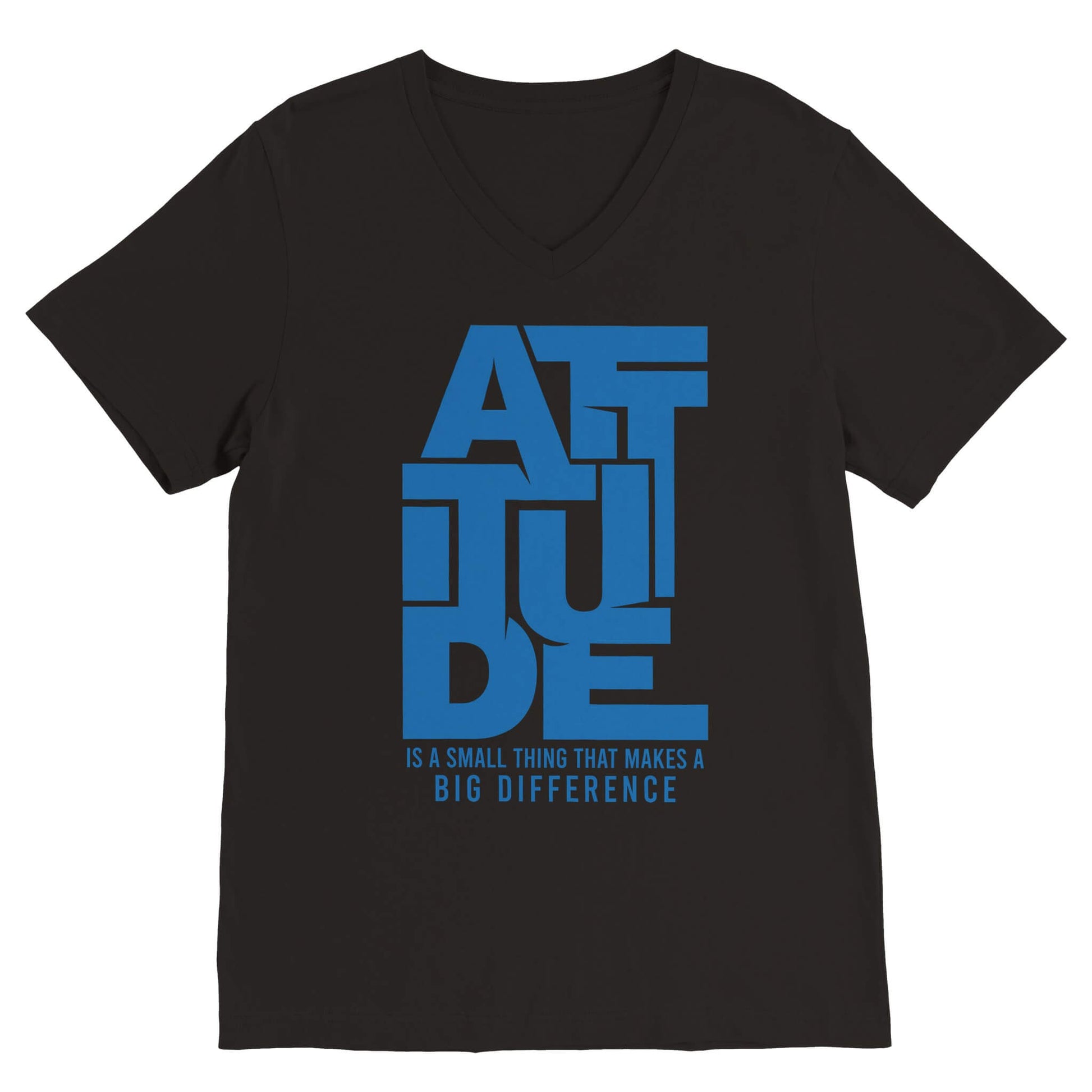 Attitude Unisex Black V-Neck T-shirt By Odels Sports Life