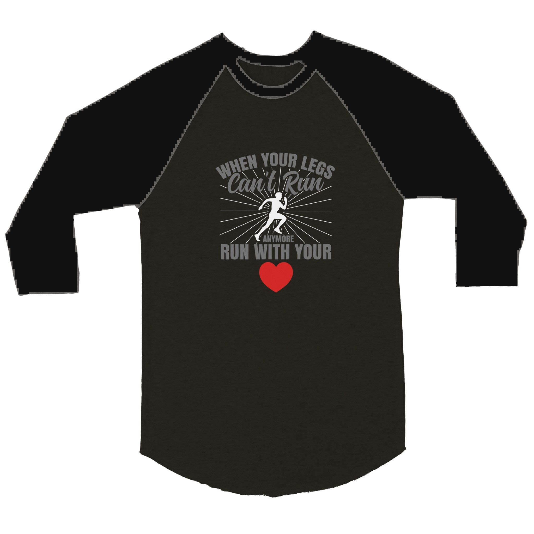 Run With your Heart Unisex 3/4 sleeve Raglan T-shirt