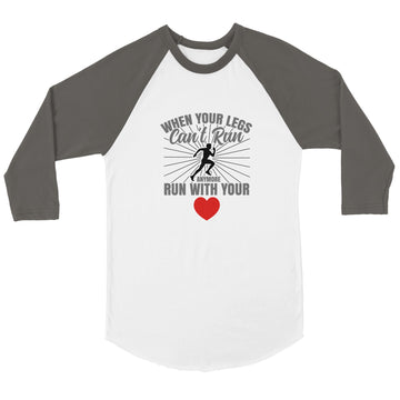 Run With Your Heart 3/4 sleeve Raglan T-shirt