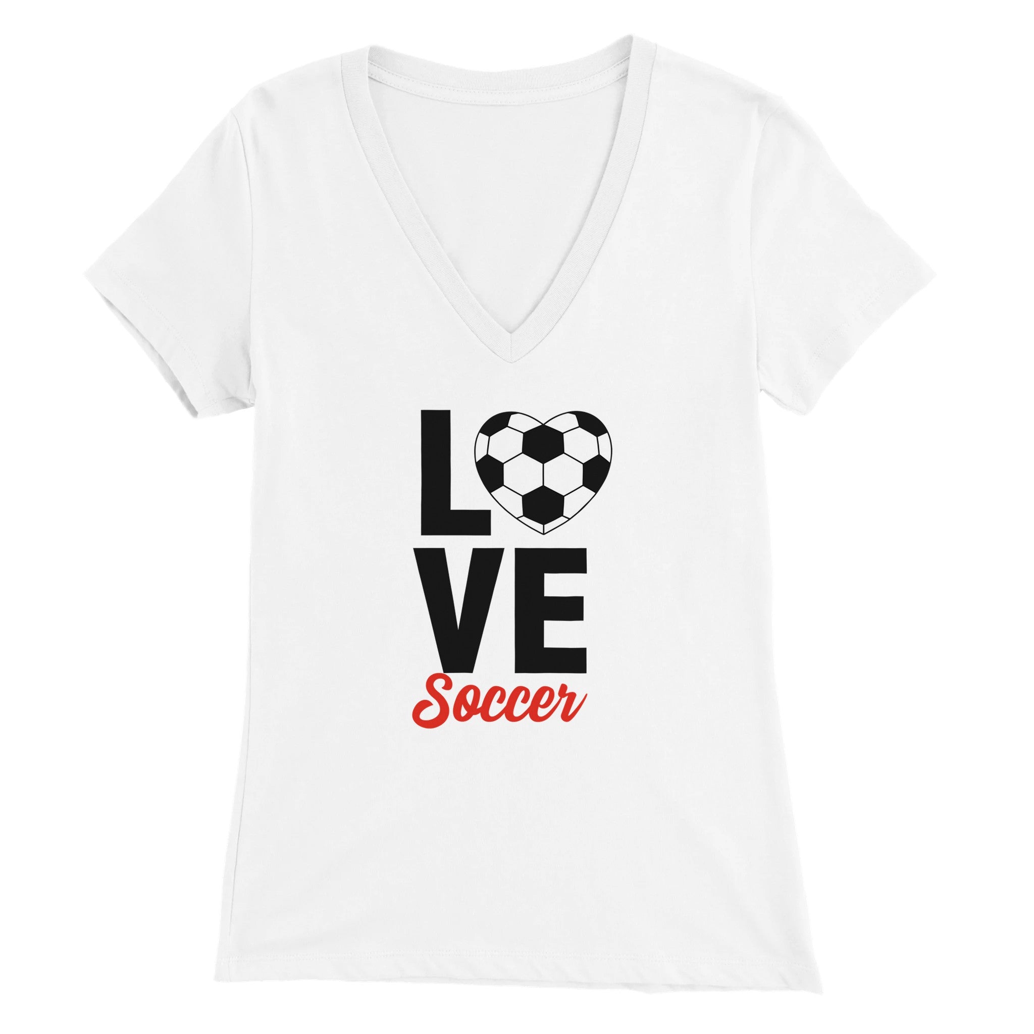 Love Soccer  Womens V-Neck T-shirt