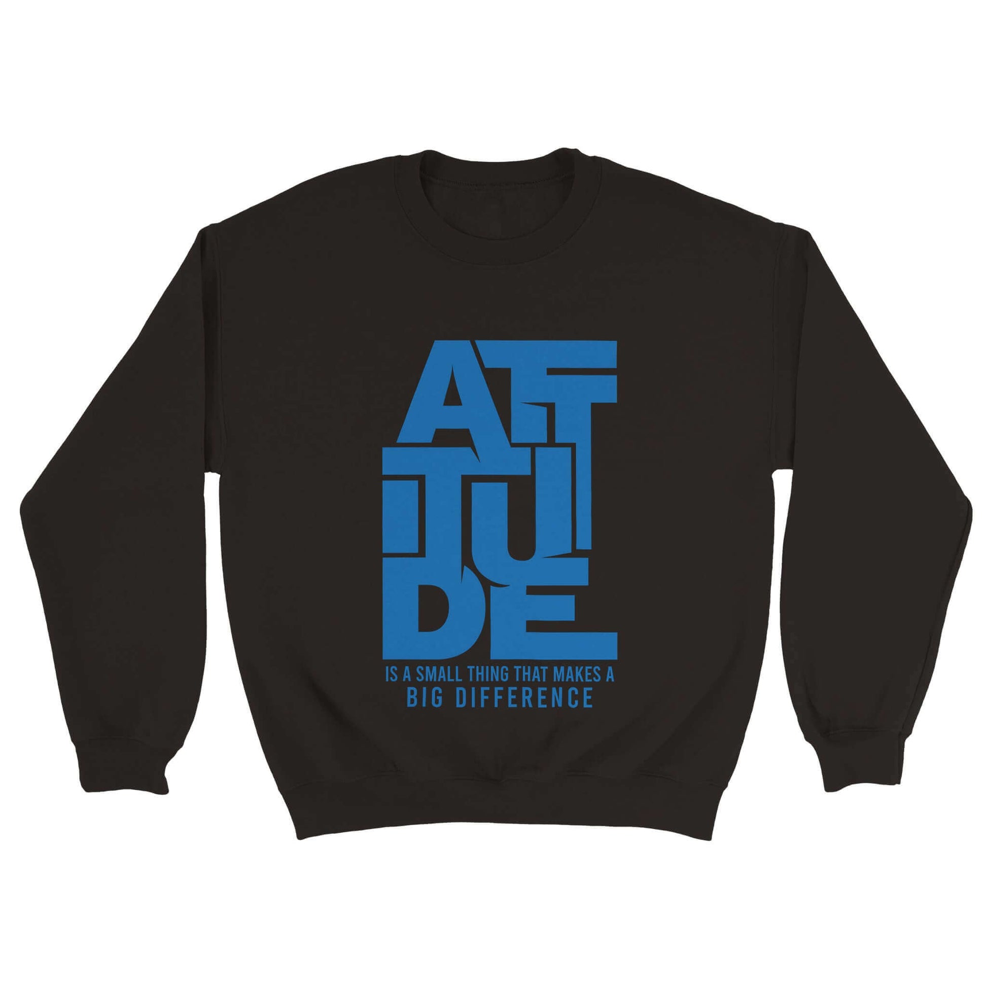 Attitude Unisex Black Crewneck Sweatshirt by Odels Sports Life