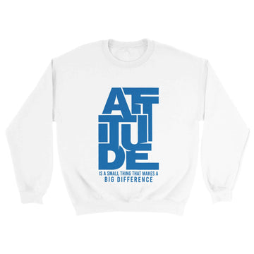 Attitude Unisex White Crewneck Sweatshirt by Odels Sports