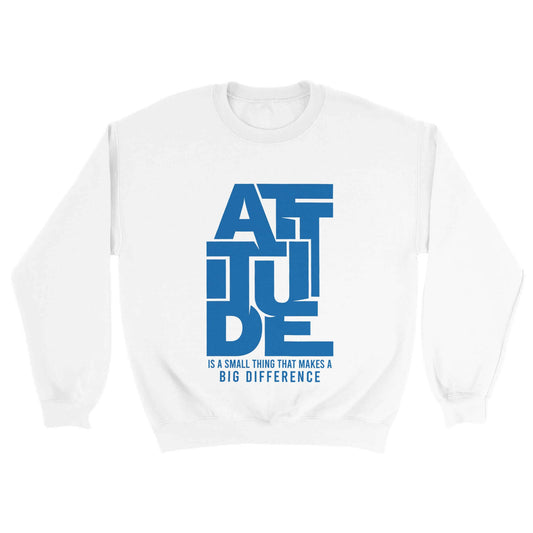 Attitude Unisex White Crewneck Sweatshirt by Odels Sports