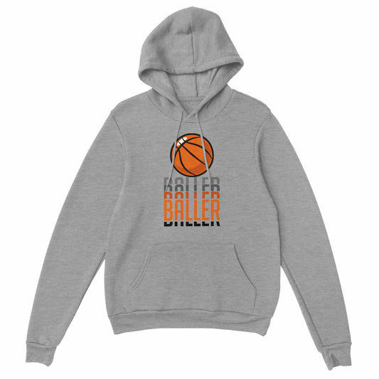 Baller Unisex Grey Pullover Hoodie 